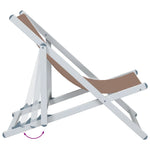 Strandstoelen Inklapbaar 2 St Aluminium En Textileen Bruin