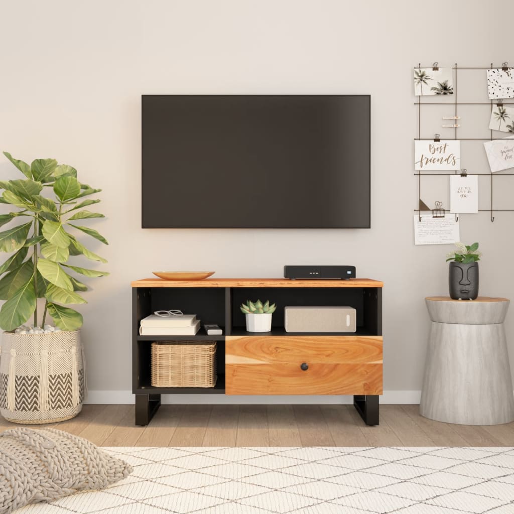 Tv-Meubel 80X33X46 Cm Massief Mangohout En Bewerkt Hout