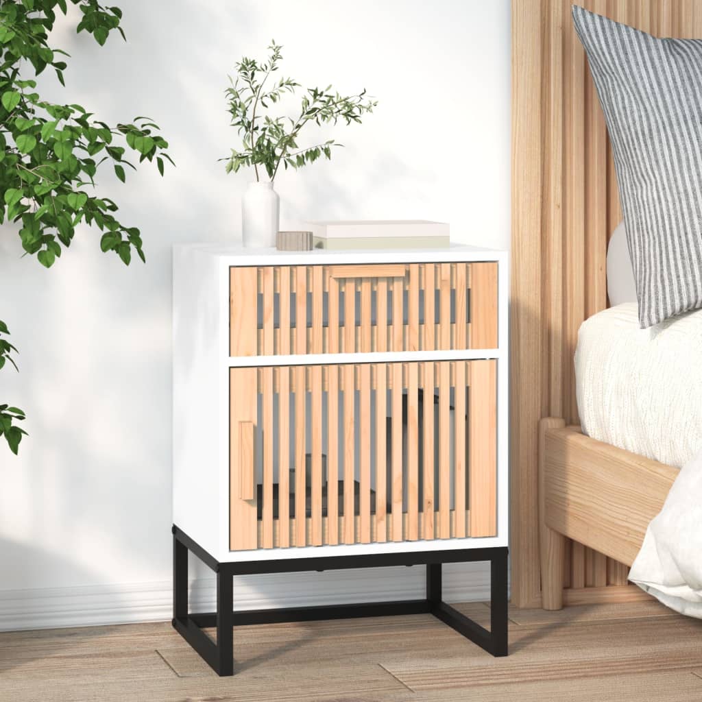 Nachtkastjes 40X30X55,5 Cm Bewerkt Hout En Ijzer