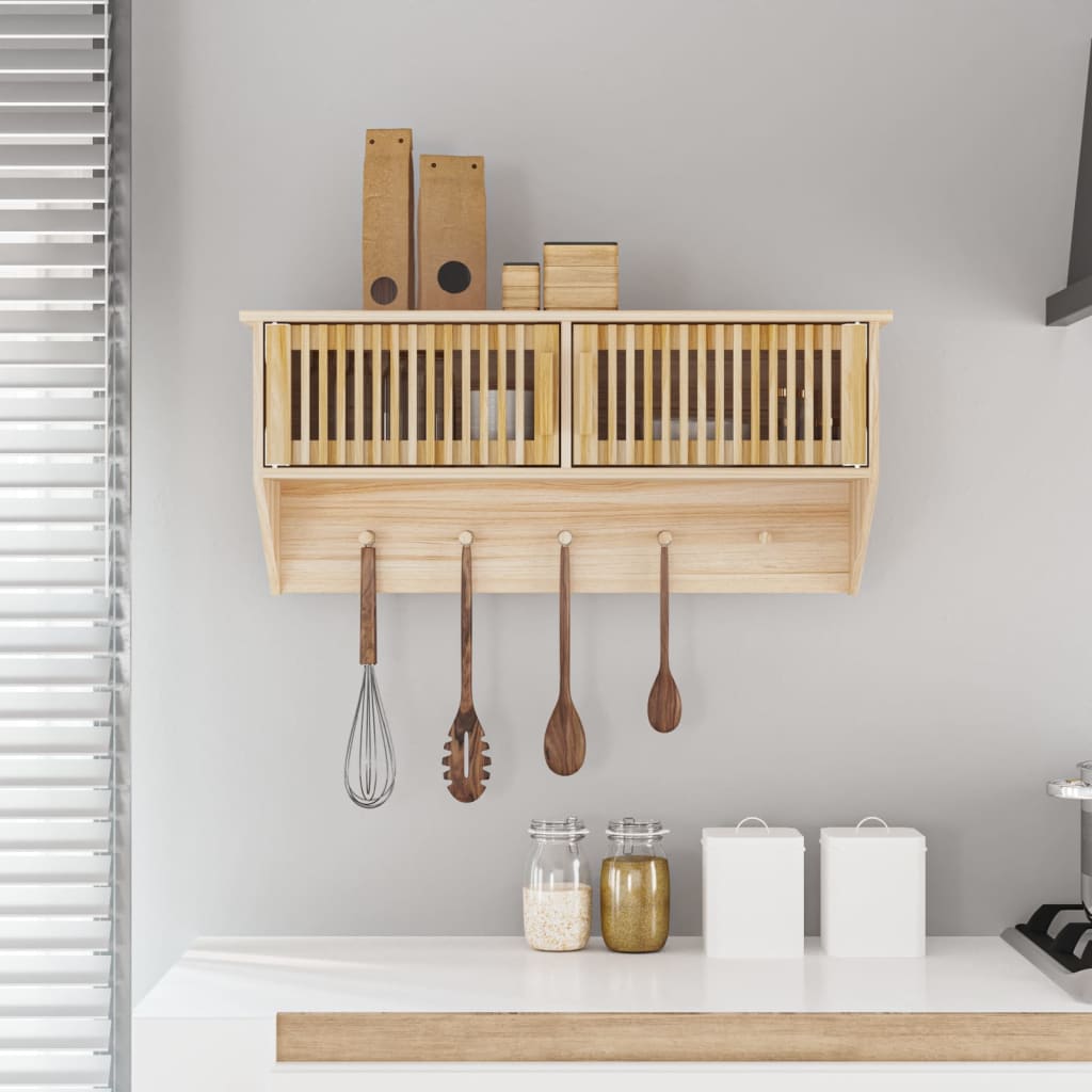 Wandkast Met Haken 80X24X35,5 Cm Bewerkt Hout