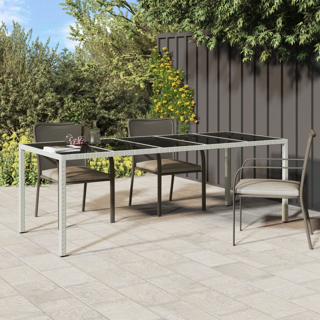 Tuintafel 250X00X75 Cm Gehard Glas En Poly Rattan