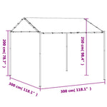 Tuinpaviljoen 3X3 M Staal En Stof Beige