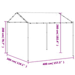Tuinpaviljoen 4X3 M Staal En Stof Beige