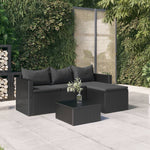 -Delige Loungeset Met Kussens Poly Rattan