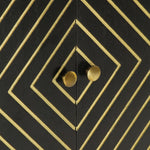Dressoir Met 2 Deuren 55X30X75 Cm Mangohout Zwart En Goud
