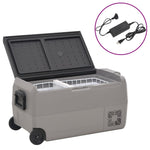 Koelbox Met Wielen En Adapter Pp En Pe Zwart En Grijs