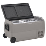 Koelbox Met Wielen En Adapter Pp En Pe Zwart En Grijs