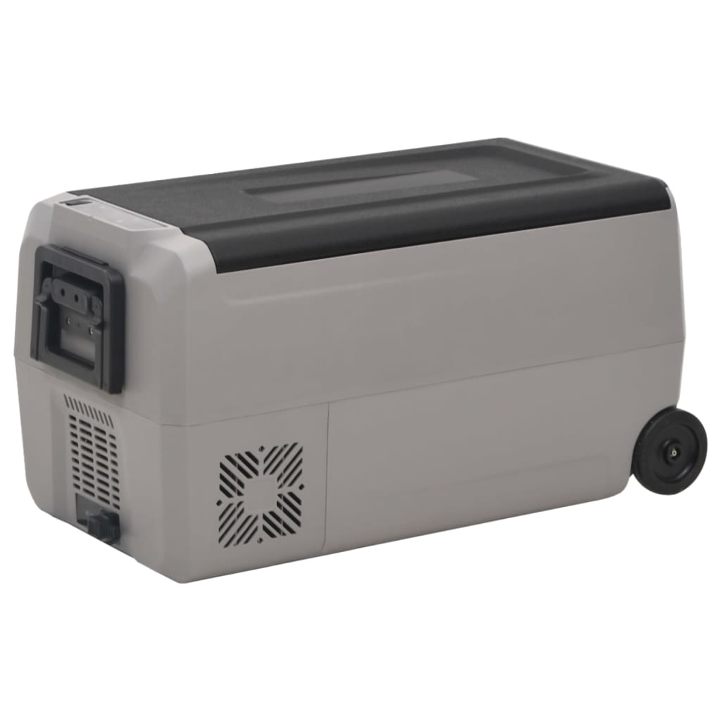 Koelbox Met Wielen En Adapter Pp En Pe Zwart En Grijs