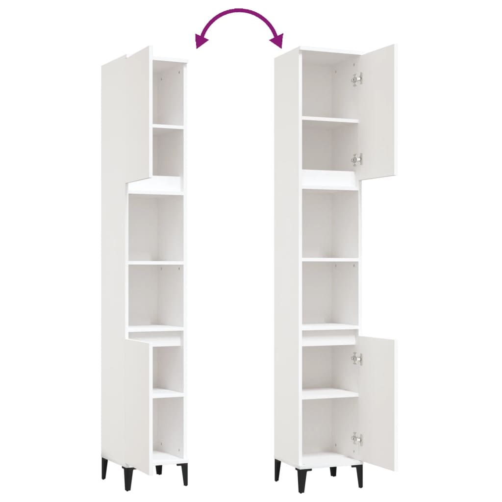 Badkamerkast 30X30X190 Cm Bewerkt Hout
