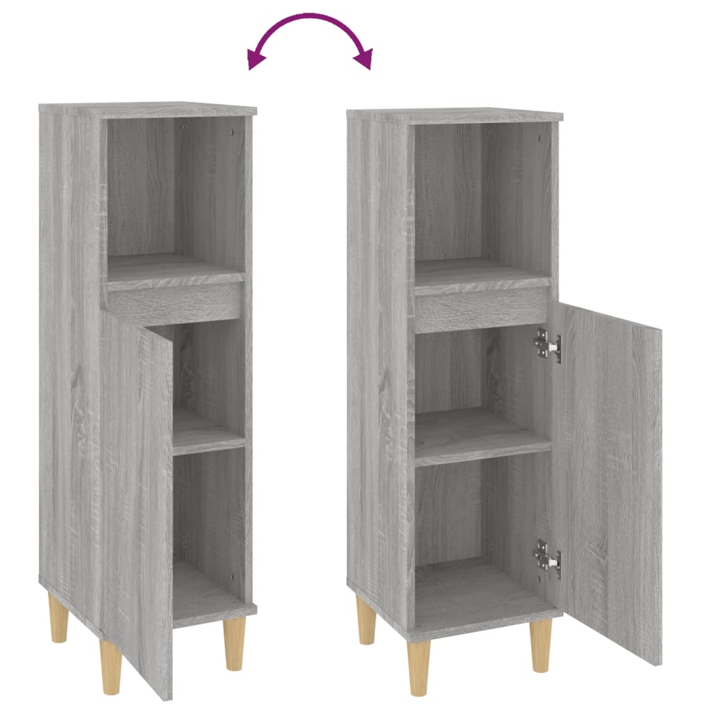 Badkamerkast 30X30X100 Cm Bewerkt Hout Eikenkleur