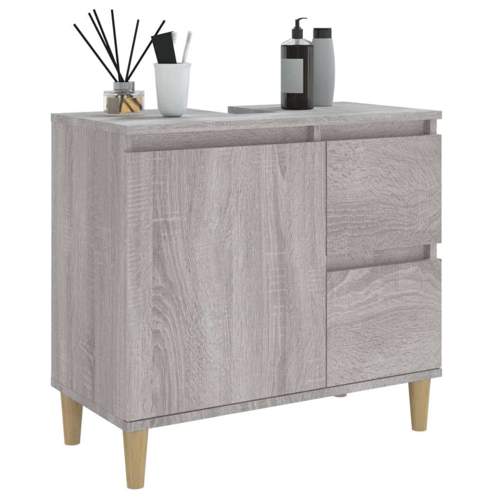 Badkamerkast 65X33X60 Cm Bewerkt Hout Eikenkleurig