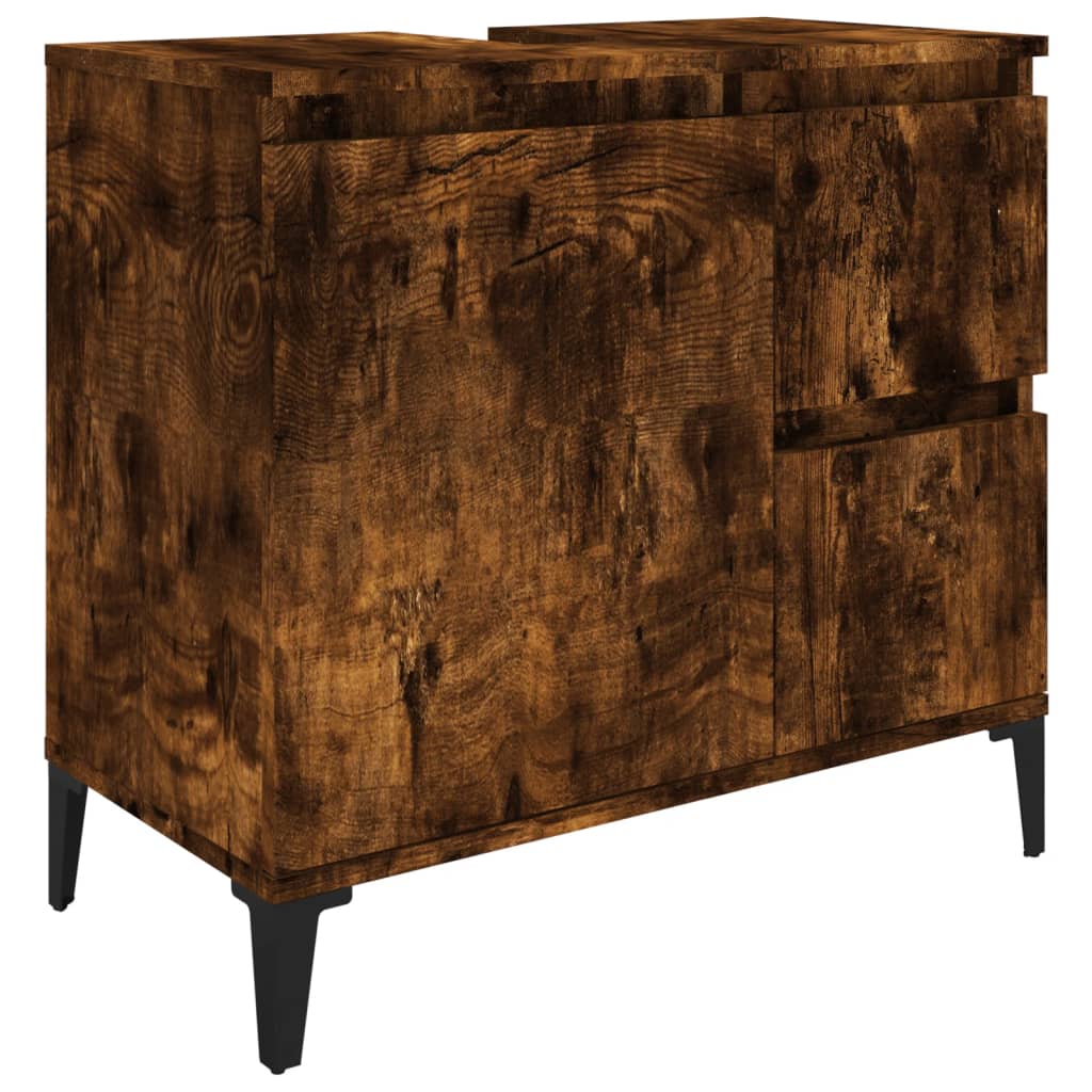 Badkamerkast 65X33X60 Cm Bewerkt Hout Kleurig