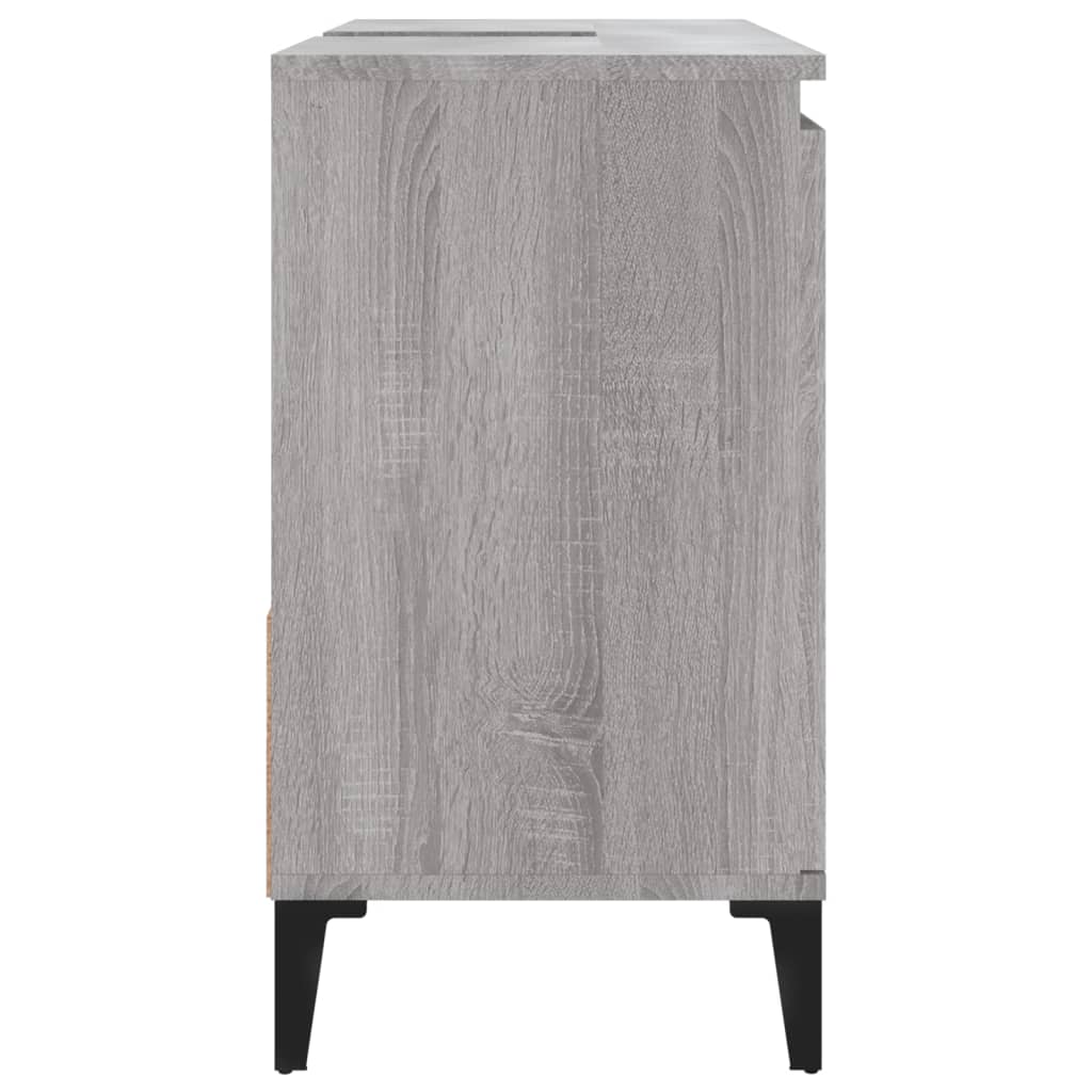 Badkamerkast 65X33X60 Cm Bewerkt Hout Eikenkleurig
