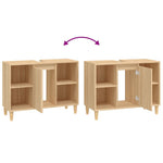 Wastafelkast 80X33X60 Cm Bewerkt Hout Sonoma Eikenkleurig