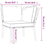 Tuinstoel Met Grijze Kussens 76X76X79 Cm Staal