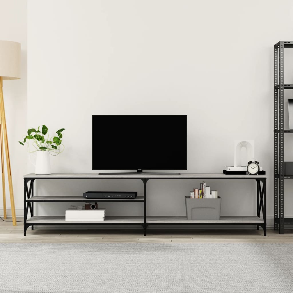 Tv-Meubel 200X40X50 Cm Bewerkt Hout Metaal