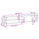 Tv-Meubel 200X40X50 Cm Bewerkt Hout Metaal
