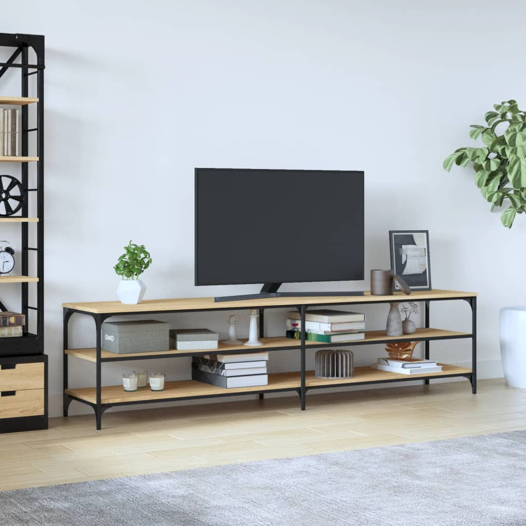 Tv-Meubel 200X30X50 Cm Bewerkt Hout Metaal