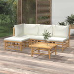 3-Delige Loungeset Met Kussens Bamboe
