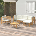 3-Delige Loungeset Met Kussens Bamboe