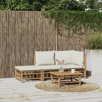 3-Delige Loungeset Met Kussens Bamboe