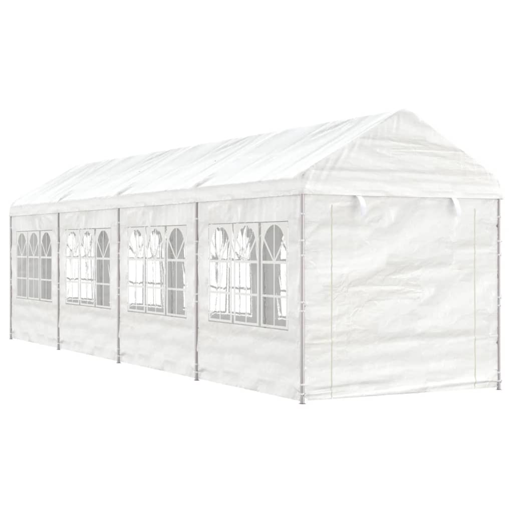 Prieel Met Dak 17,84X2,28X2,69 M Polyetheen Wit