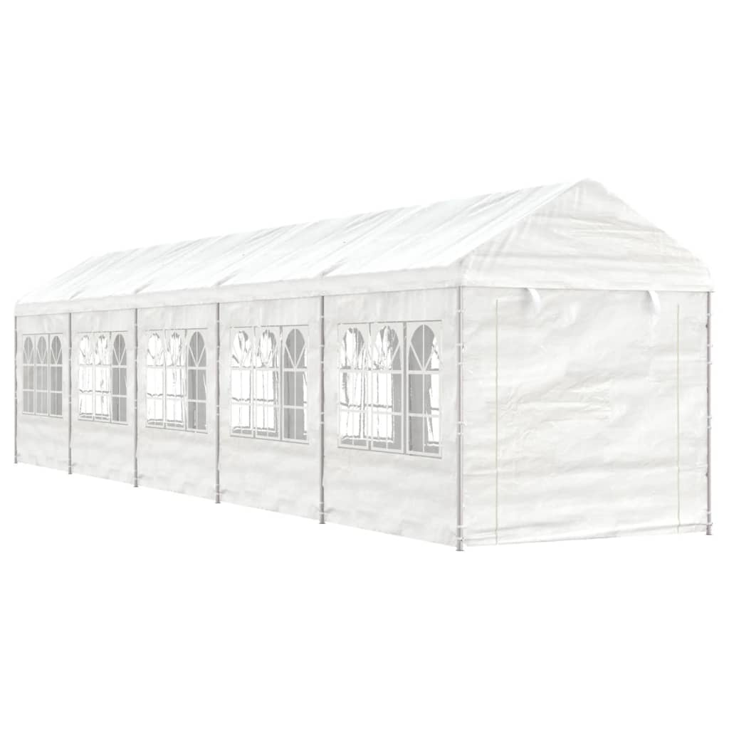 Prieel Met Dak 17,84X2,28X2,69 M Polyetheen Wit