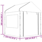 Prieel Met Dak 17,84X2,28X2,69 M Polyetheen Wit