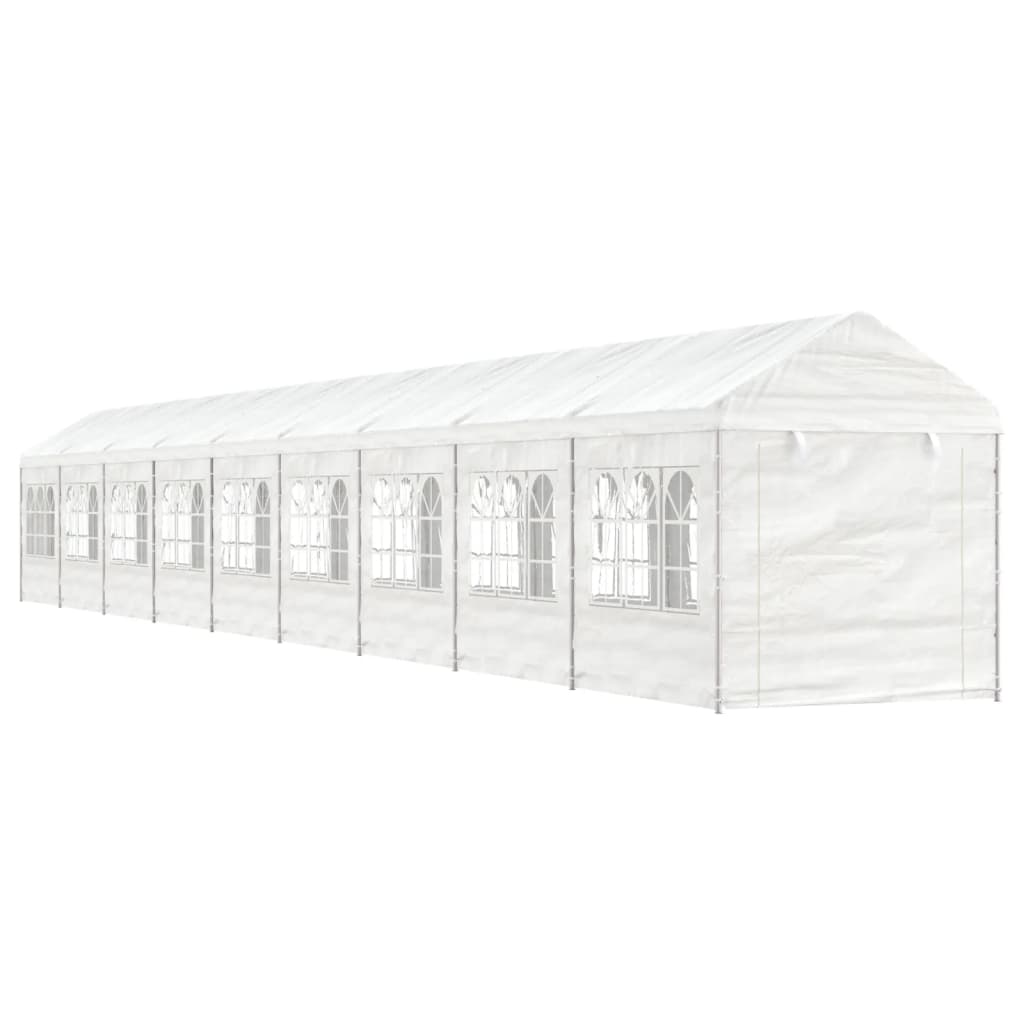 Prieel Met Dak 17,84X2,28X2,69 M Polyetheen Wit