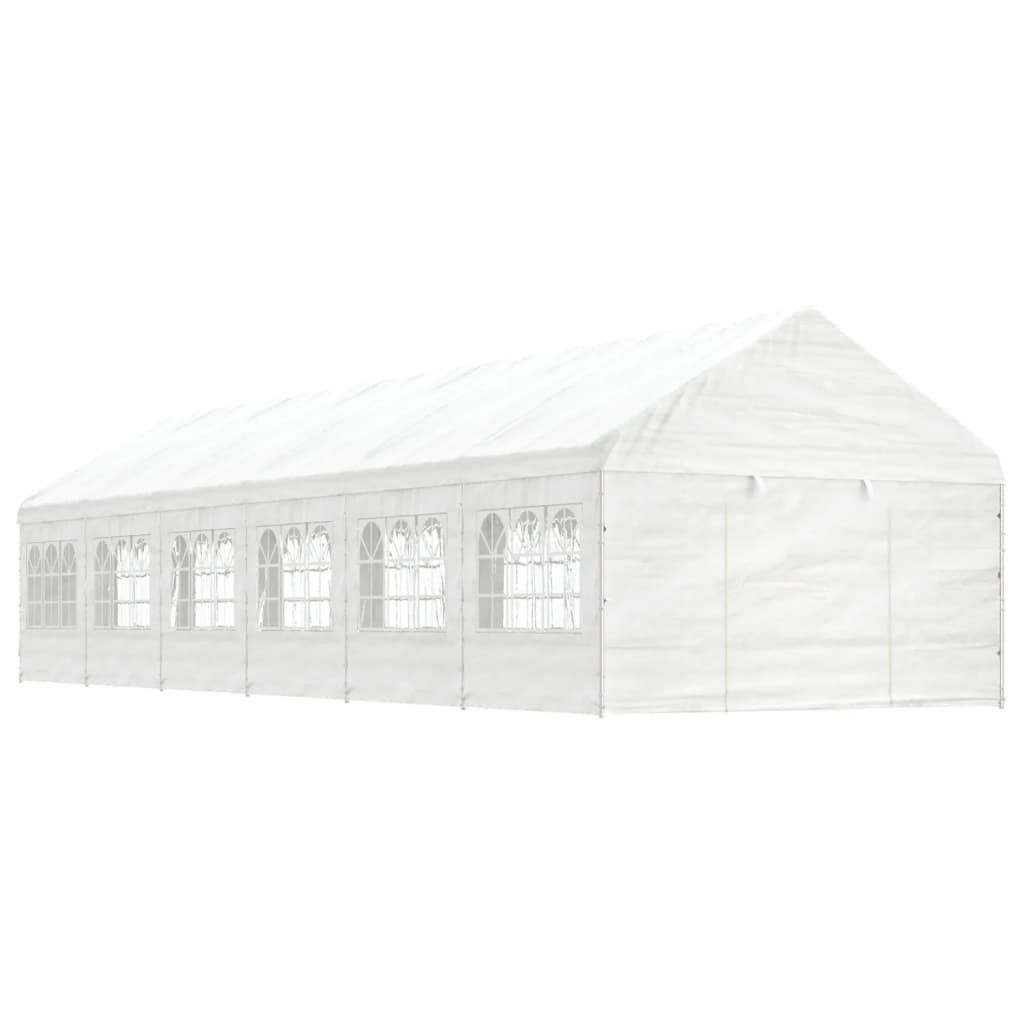 Prieel Met Dak 17,84X4,08X3,22 M Polyetheen Wit