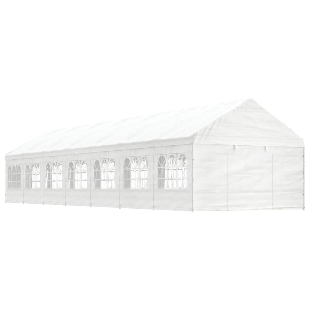 Prieel Met Dak 17,84X4,08X3,22 M Polyetheen Wit