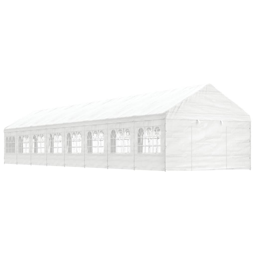 Prieel Met Dak 17,84X4,08X3,22 M Polyetheen Wit