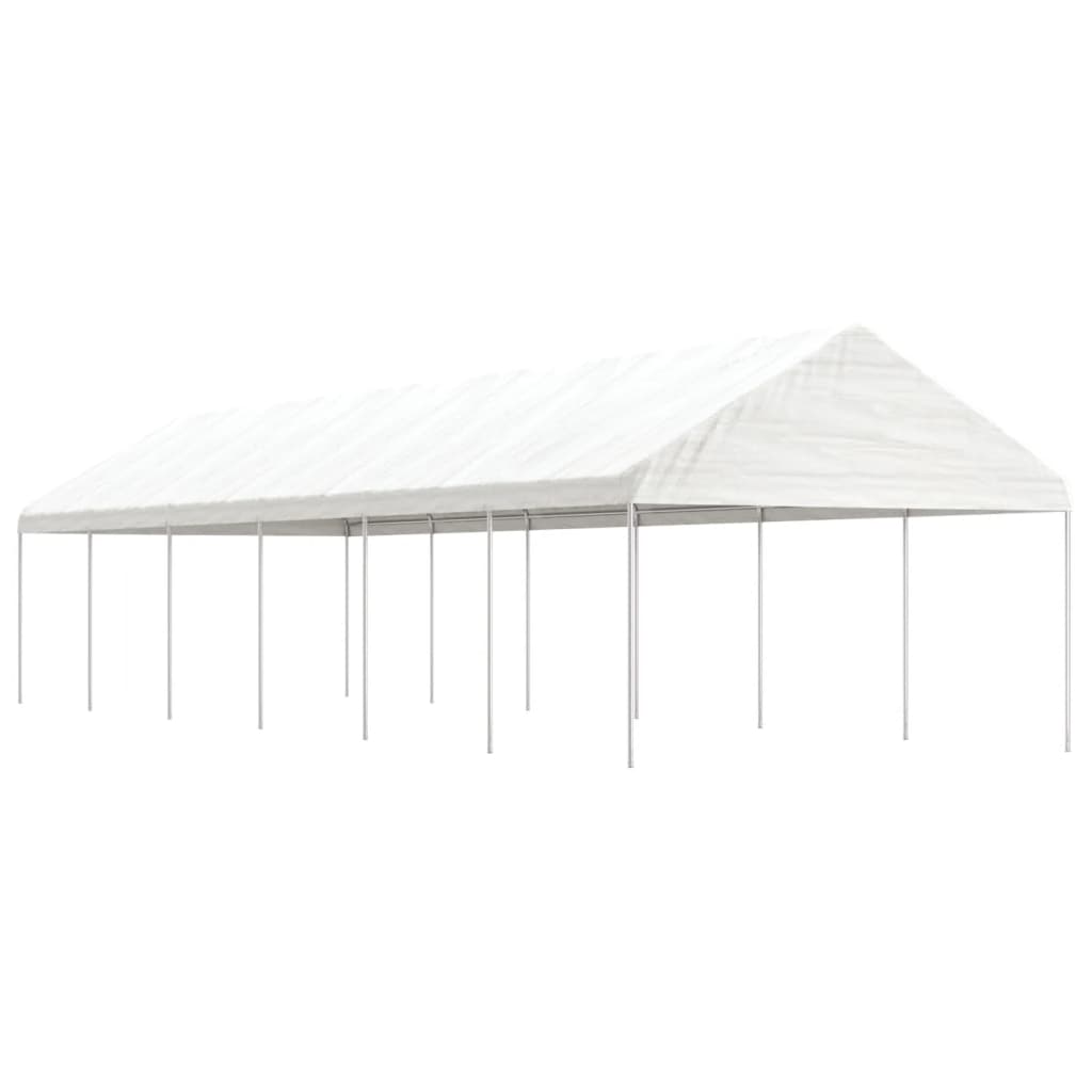 Prieel Met Dak 8,92X4,08X3,22 M Polyetheen Wit
