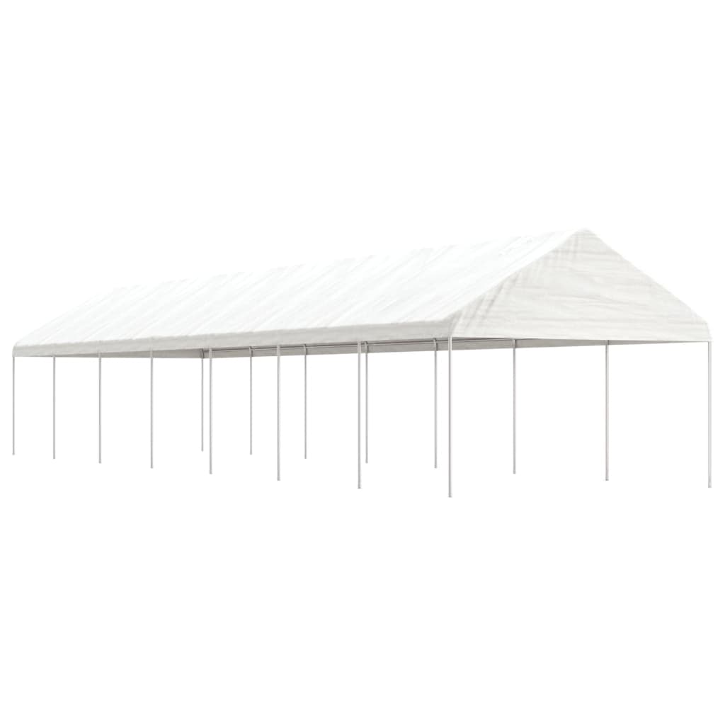 Prieel Met Dak 8,92X4,08X3,22 M Polyetheen Wit