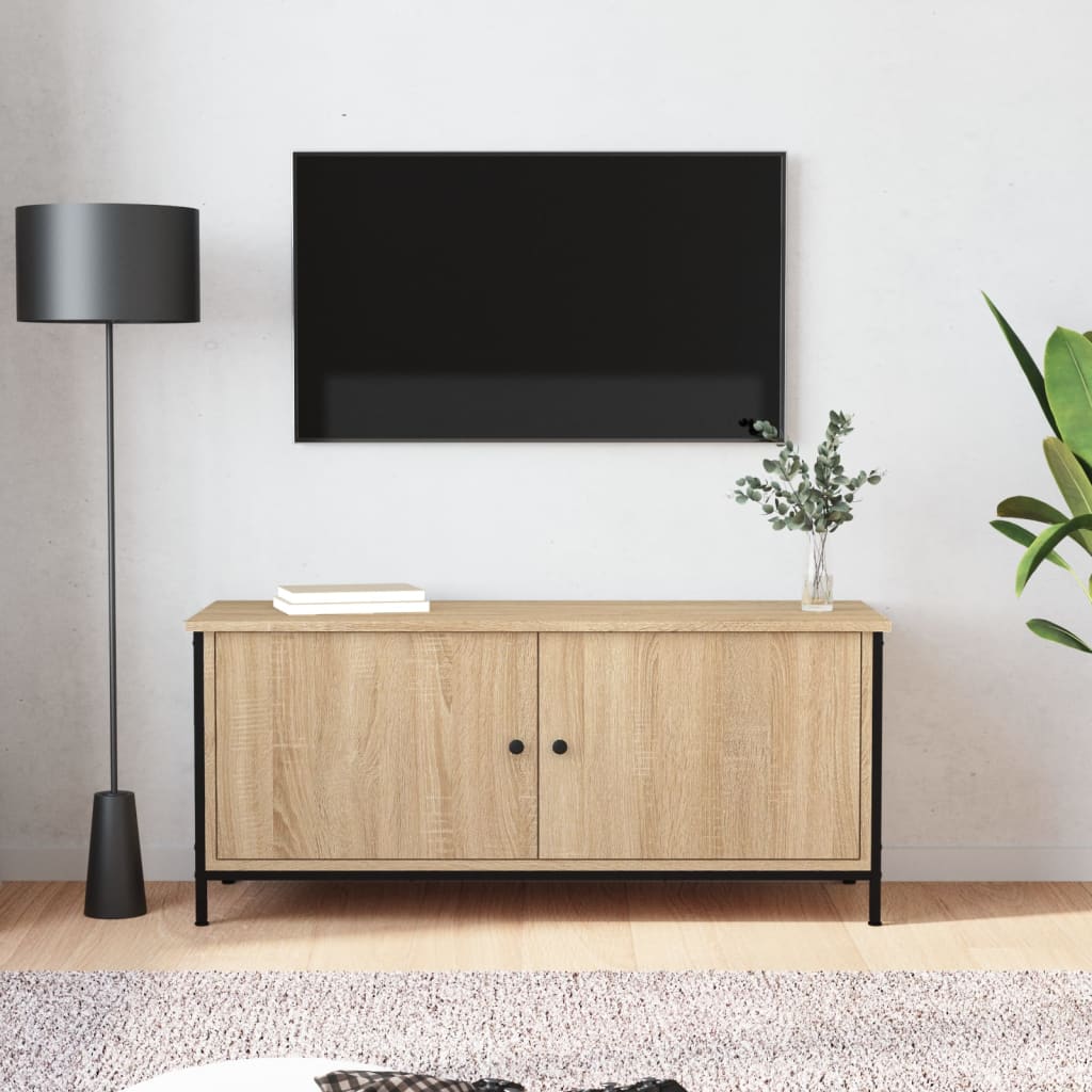 Tv-Meubel Met Deuren Bewerkt Hout