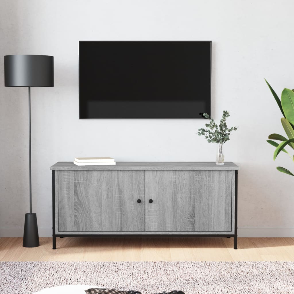 Tv-Meubel Met Deuren Bewerkt Hout