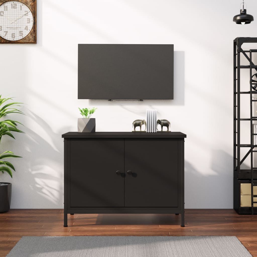 Tv-Meubel Met Deuren Bewerkt Hout