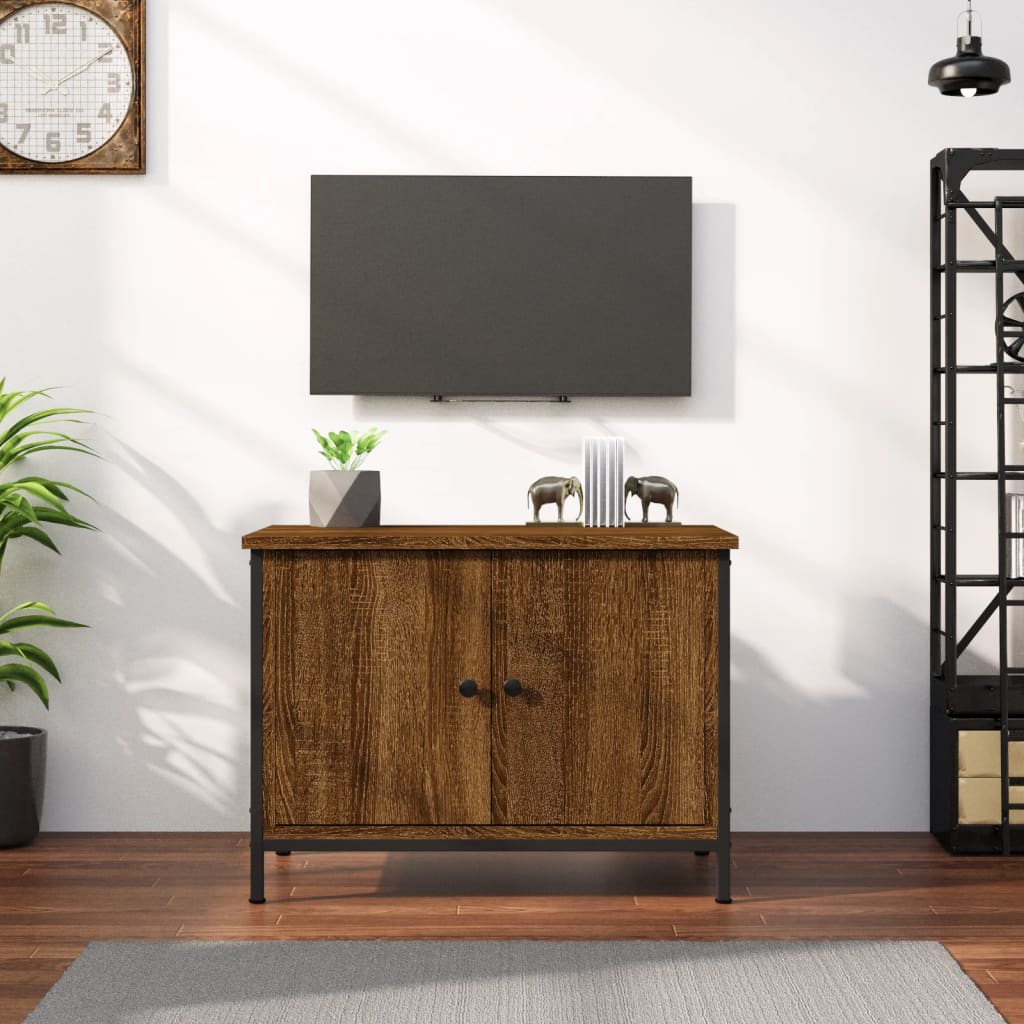 Tv-Meubel Met Deuren Bewerkt Hout