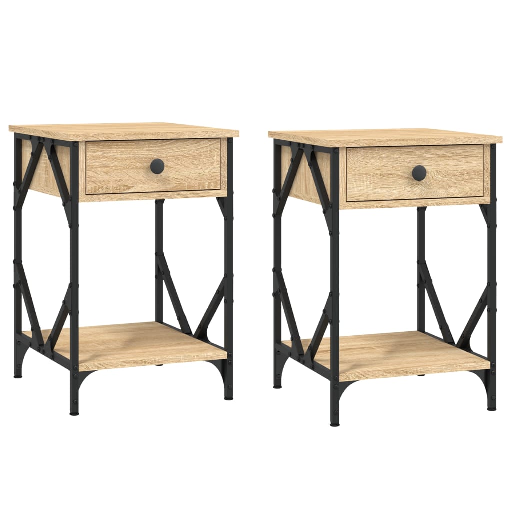 Nachtkastjes 40X42X60 Cm Bewerkt Hout Kleurig