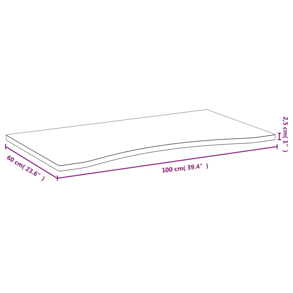 Bureaublad 100X60X2,5 Cm Bamboe