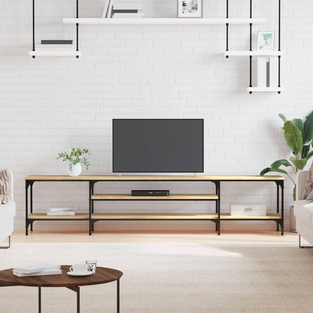 Tv-Meubel Bewerkt Hout En Ijzer Kleur