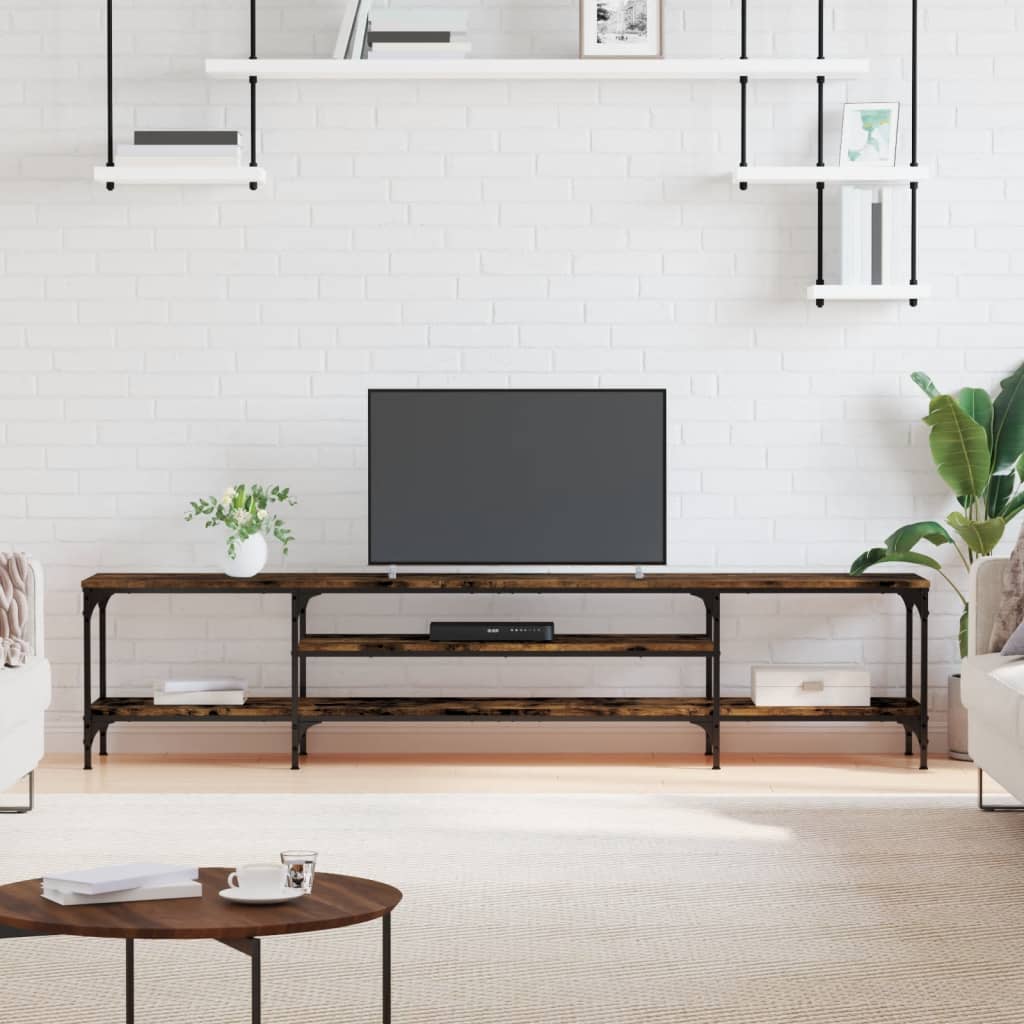 Tv-Meubel Bewerkt Hout En Ijzer Kleur
