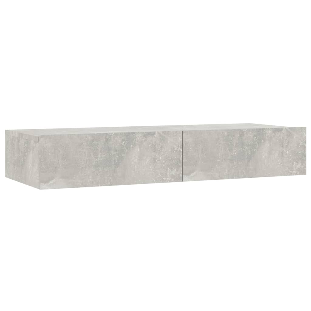 Tv-Meubel Met Led-Verlichting 90X35X15,5 Cm Betongrijs
