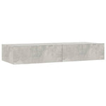 Tv-Meubel Met Led-Verlichting 90X35X15,5 Cm Betongrijs