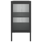 Dressoir 70X35X70 Cm Glas En Staal Zwart