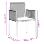 Tuinstoelen Met Kussens 54X60,5X83,5 Cm Poly Rattan Zwart
