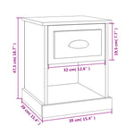 Nachtkastje 39X39X47,5 Cm Bewerkt Hout