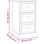 Nachtkastje 39X39X67 Cm Bewerkt Hout