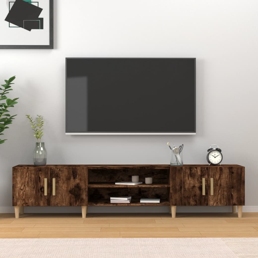 Tv-Meubel 180X31,5X40 Cm Bewerkt Hout Eikenkleurig