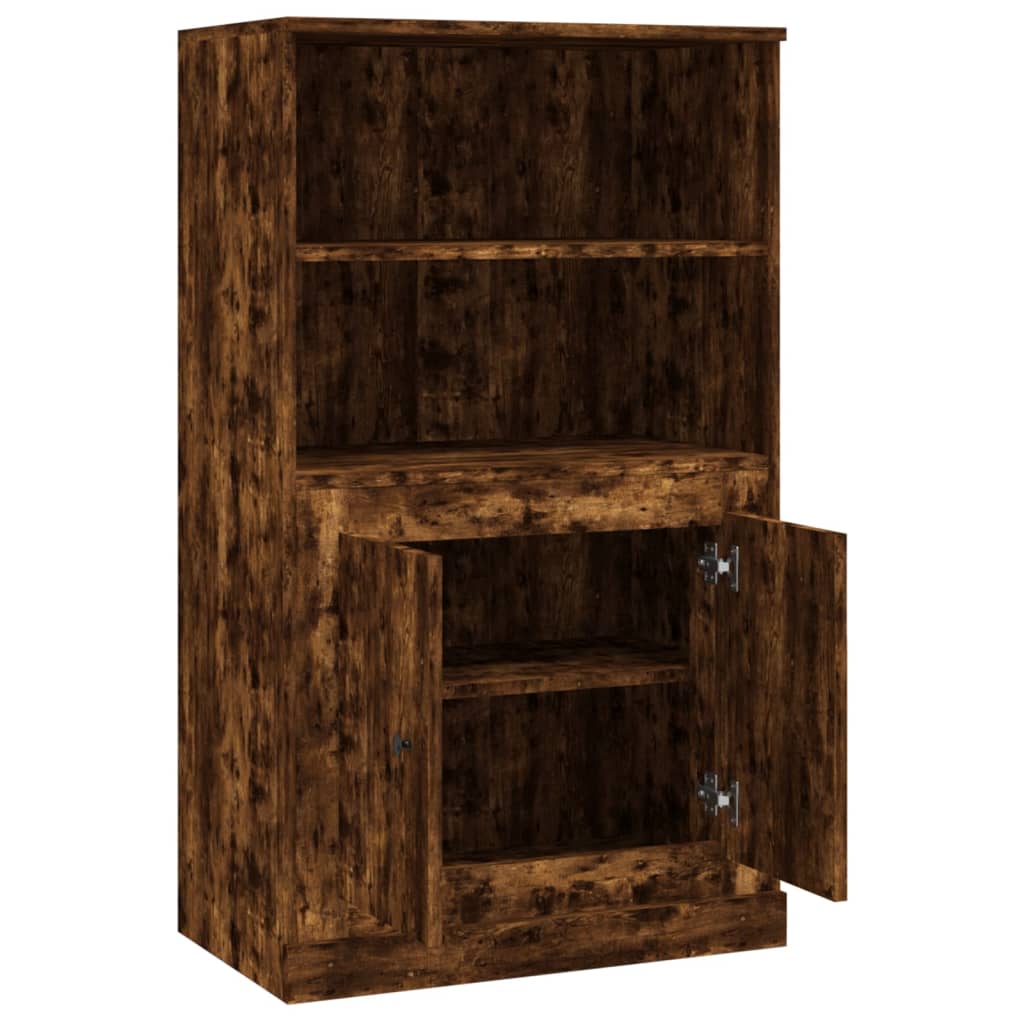 Hoge Kast 60X35,5X103,5 Cm Bewerkt Hout Kleurig